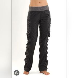 GUC Lululemon Go for It Pants Women Sz 6 Black Ruched